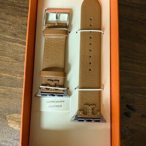 Tory Burch Brown/Tan Leather Apple Watch Band